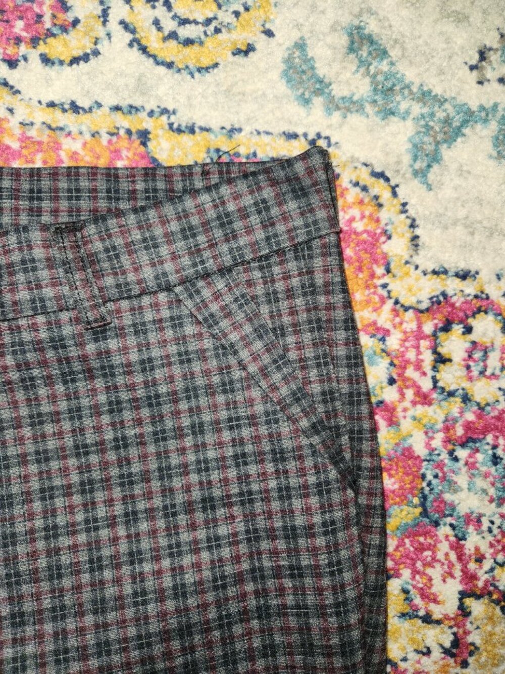 Kut From The Kloth Diana Slim Straight Pant – Dark Grey Plaid (Size 10P) - Picture 14 of 16